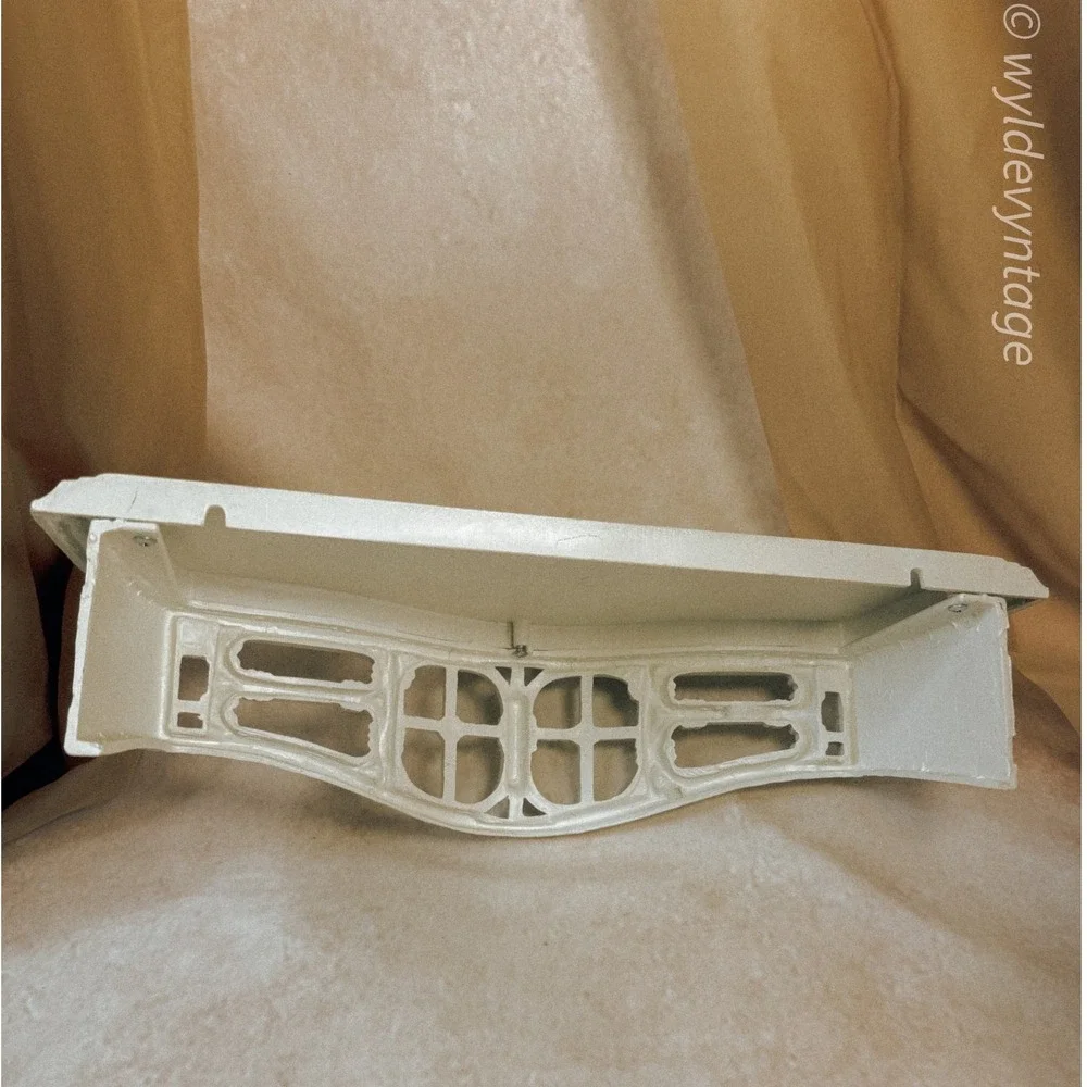 Off White Homco Faux Wicker Wall Shelf